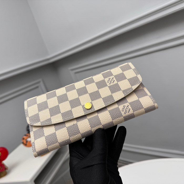 LOUIS VUITTON N41625 エミリー長財布 ダミエアズール ピンク金具 サイズ:19x10cm