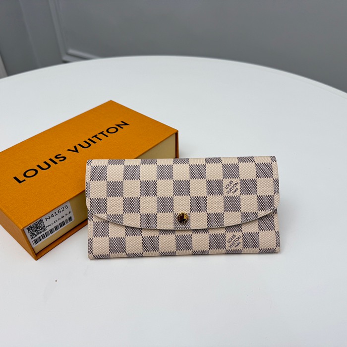 LOUIS VUITTON N41625 エミリー長財布 ダミエアズール ピンク金具 サイズ:19x10cm
