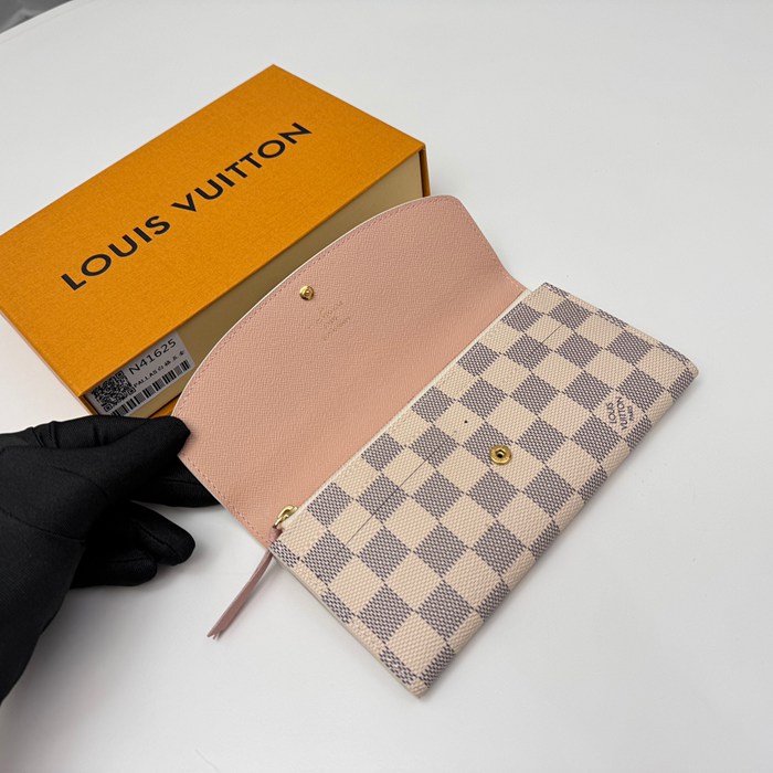 LOUIS VUITTON N41625 エミリー長財布 ダミエアズール ピンク金具 サイズ:19x10cm