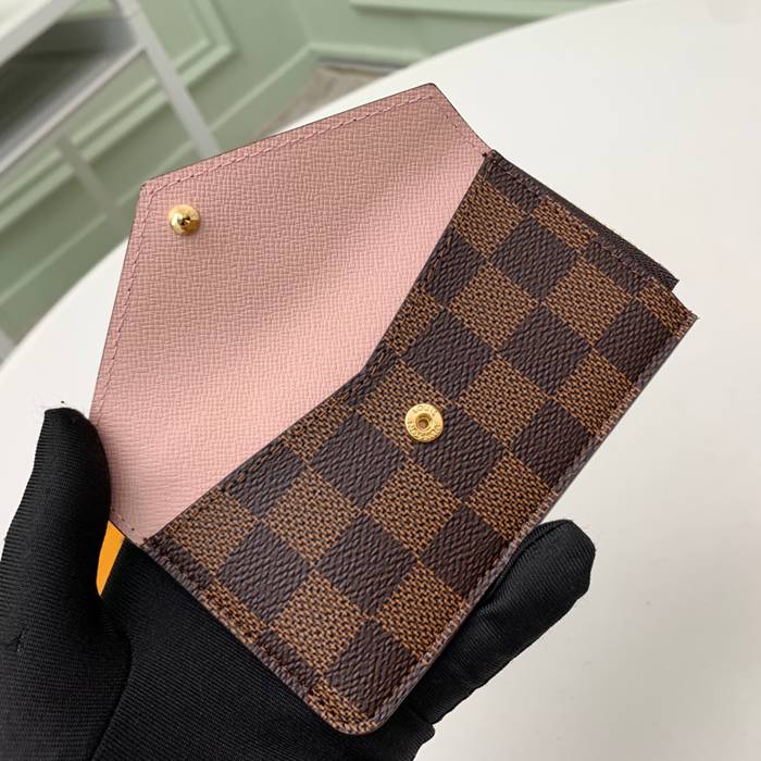 LOUIS VUITTON N60405 レクトヴェルソ カードケース ダミエエベン ピンク サイズ:13x9.5x2.5cm