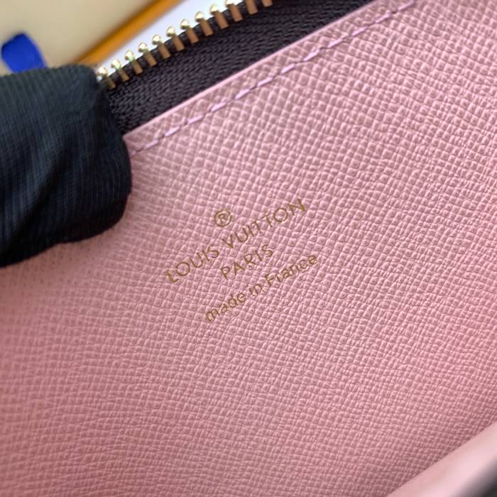 LOUIS VUITTON N60405 レクトヴェルソ カードケース ダミエエベン ピンク サイズ:13x9.5x2.5cm