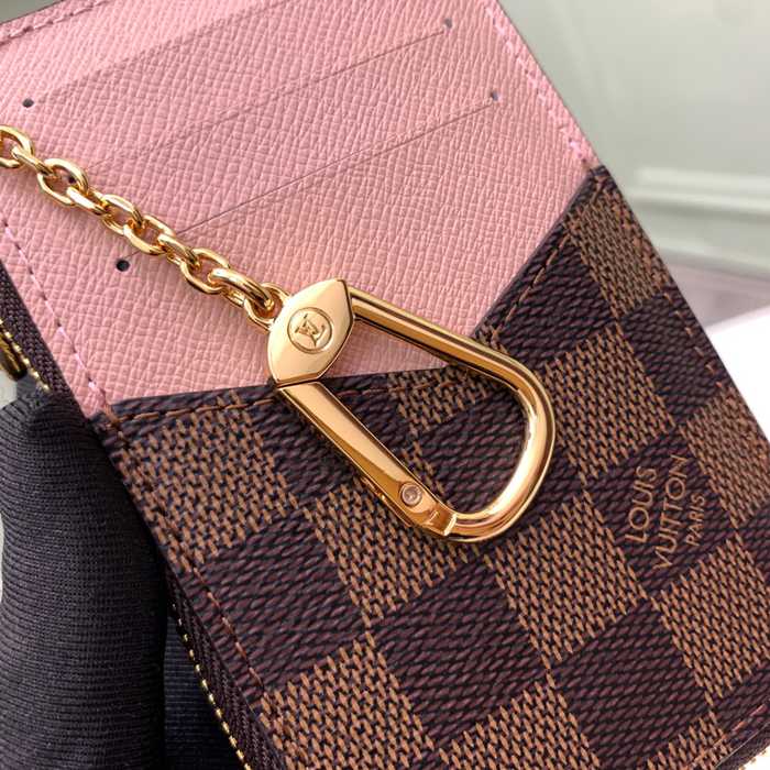 LOUIS VUITTON N60405 レクトヴェルソ カードケース ダミエエベン ピンク サイズ:13x9.5x2.5cm