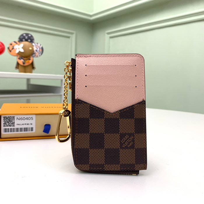 LOUIS VUITTON N60405 レクトヴェルソ カードケース ダミエエベン ピンク サイズ:13x9.5x2.5cm