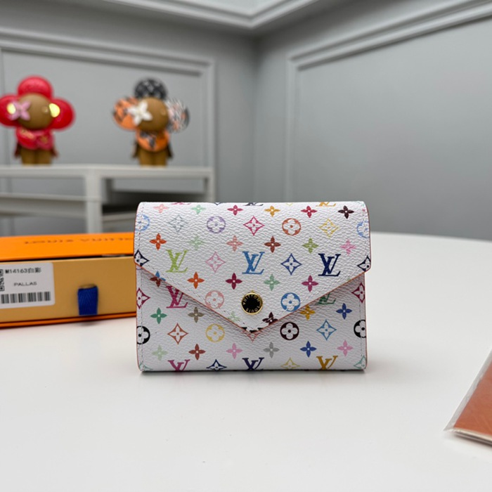 LOUIS VUITTON M14163 ヴィクトリーヌ財布 村上隆コラボ ホワイトマルチ サイズ:12x9.5x2.5cm LOUIS VUITTON M14163 ヴィクトリーヌ財布 村上隆コラボ ホワイトマルチ サイズ:12x9.5x2.5cm