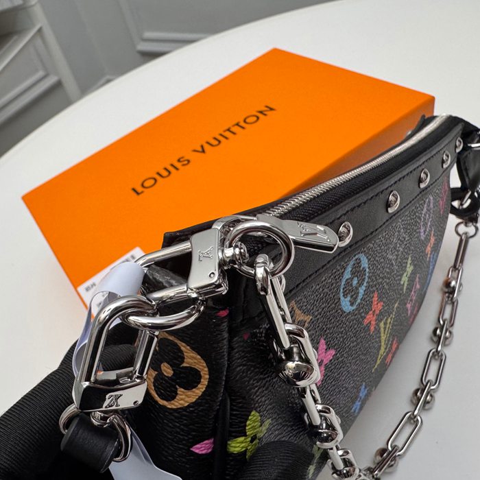 LOUIS VUITTON M13404 ポシェット アクセサリー 村上隆コラボ ブラックマルチ サイズ:22x13cm