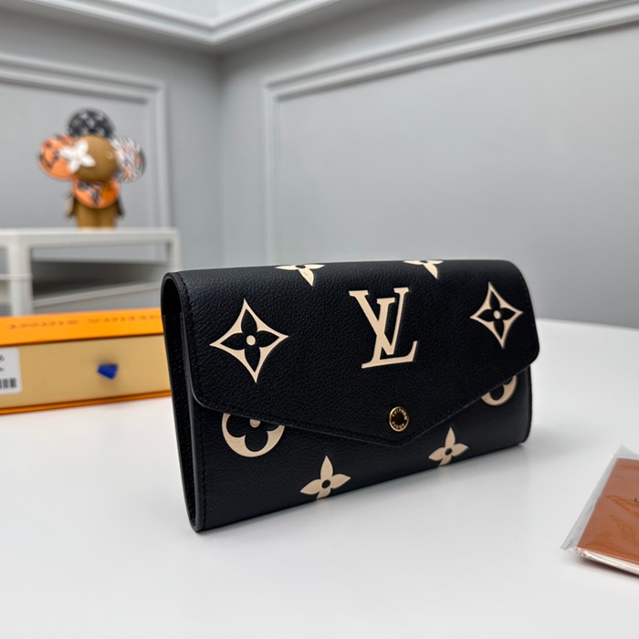 LOUIS VUITTON M80496 サラ長財布 モノグラムアンプラント ブラック サイズ:19x10.5cm