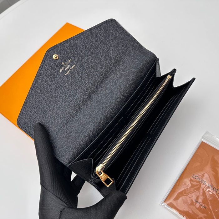 LOUIS VUITTON M80496 サラ長財布 モノグラムアンプラント ブラック サイズ:19x10.5cm