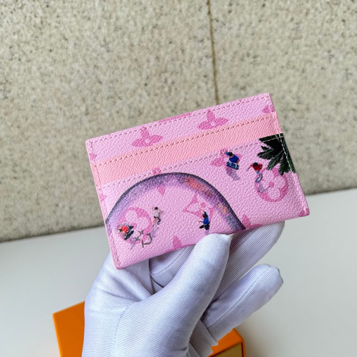 LOUIS VUITTON M26803 カードケース モノグラム スポーツシーン ピンク サイズ:11x7x1.5cm