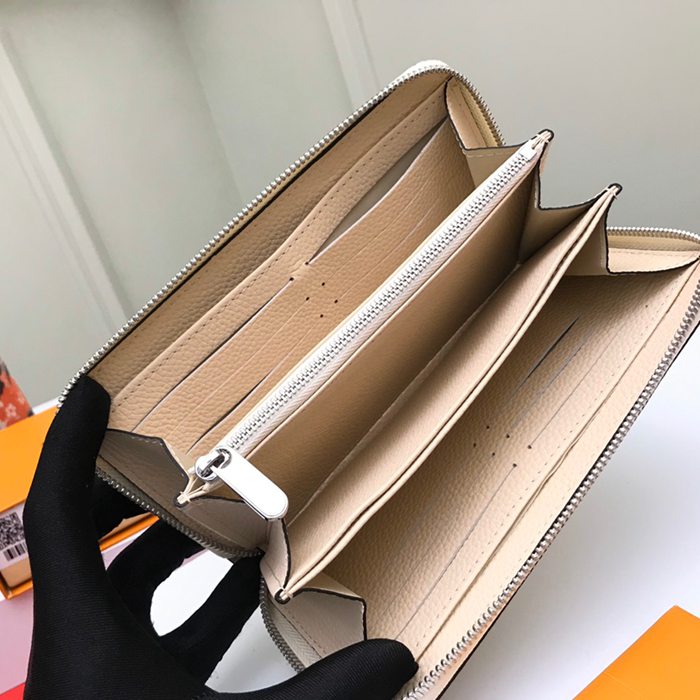LOUIS VUITTON M61869 ジッピー長財布 マヒナ アイボリー サイズ:19.5x10.5x2.5cm