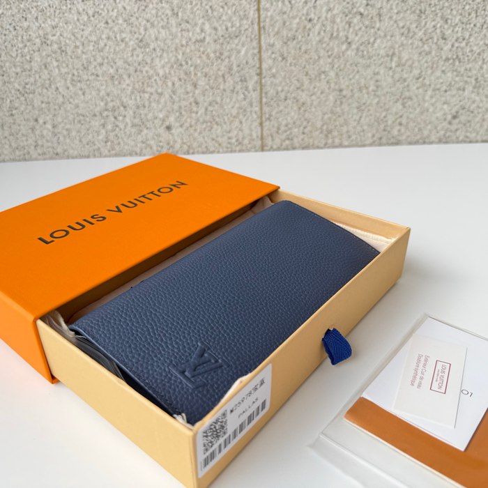 LOUIS VUITTON M25978 ブラッザ長財布 LVエアログラム ブルー サイズ:19x10cm