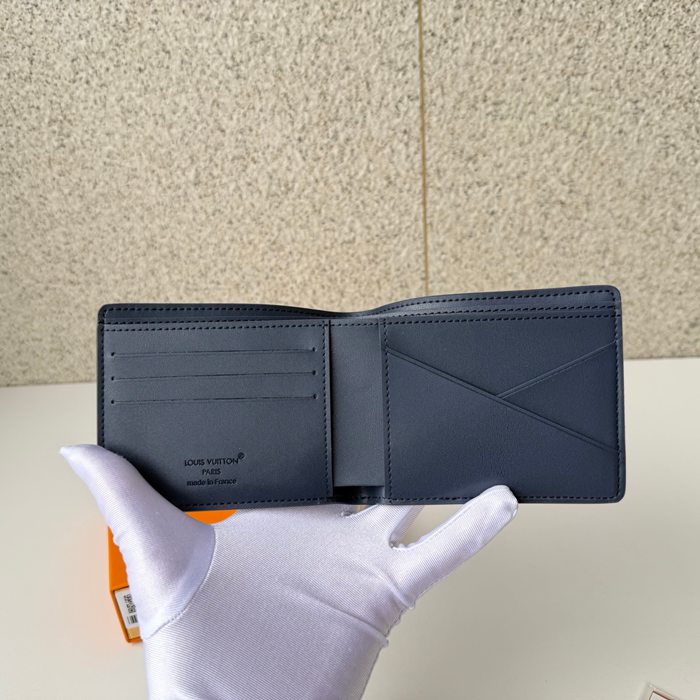 LOUIS VUITTON M25983 マルチプル短財布 LVエアログラム ブルー サイズ:5x9x1.5cm