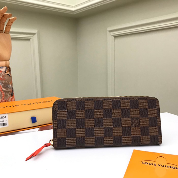 LOUIS VUITTON N60534 クレマンス長財布 モノグラム×レッド サイズ:19cm LOUIS VUITTON N60534 クレマンス長財布 モノグラム×レッド サイズ:19cm