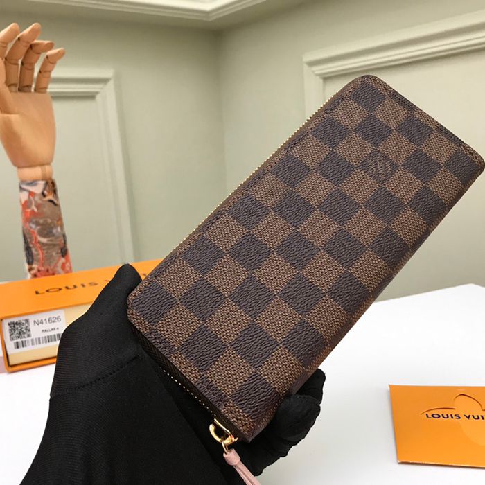 LOUIS VUITTON N41626 クレマンス長財布 モノグラム×ピンク サイズ:19cm