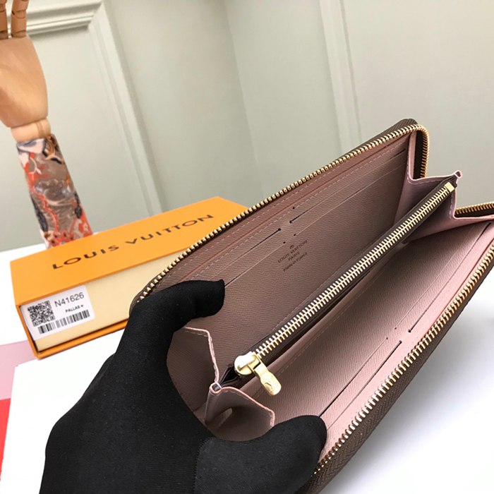 LOUIS VUITTON N41626 クレマンス長財布 モノグラム×ピンク サイズ:19cm