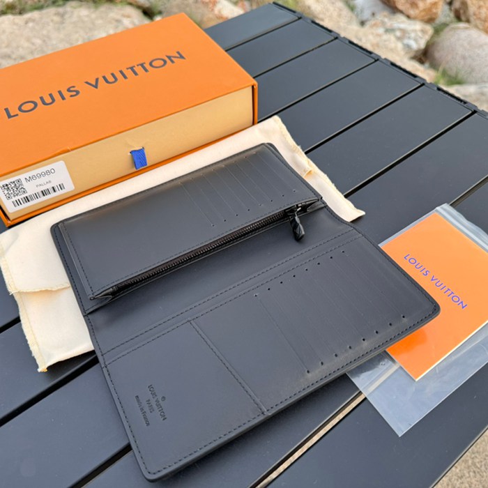 LOUIS VUITTON M69980 ブラッザ長財布 LVエアログラム ブラック サイズ:19x10cm