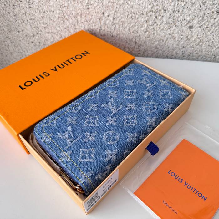 LOUIS VUITTON M82958 ジッピー長財布 モノグラムジャカードデニム ブルー サイズ:19.5x10.5x2.5cm