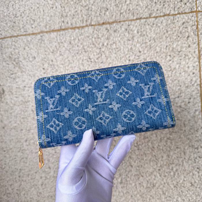 LOUIS VUITTON M82958 ジッピー長財布 モノグラムジャカードデニム ブルー サイズ:19.5x10.5x2.5cm
