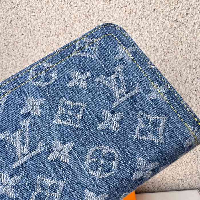 LOUIS VUITTON M82958 ジッピー長財布 モノグラムジャカードデニム ブルー サイズ:19.5x10.5x2.5cm
