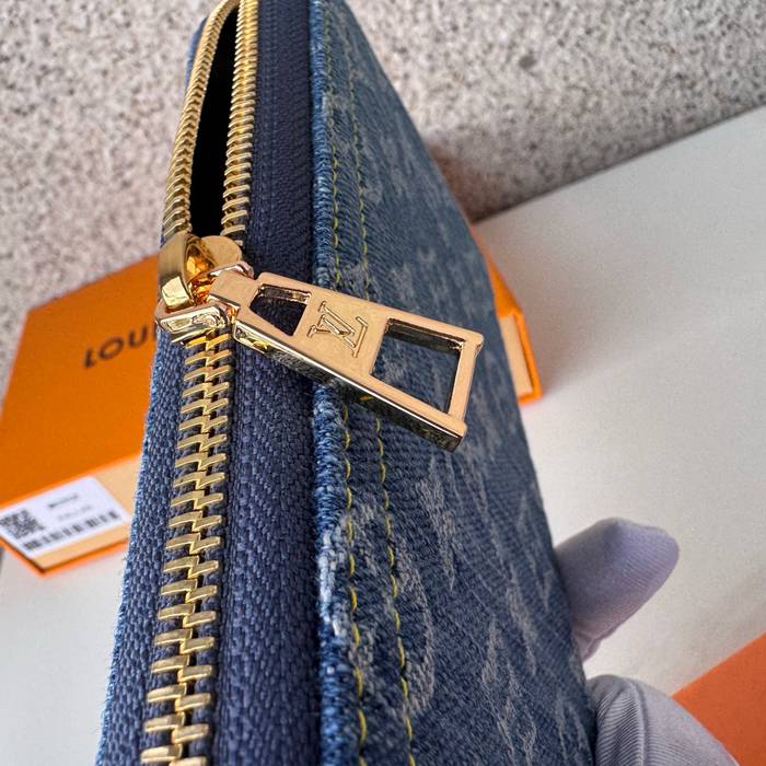LOUIS VUITTON M82958 ジッピー長財布 モノグラムジャカードデニム ブルー サイズ:19.5x10.5x2.5cm