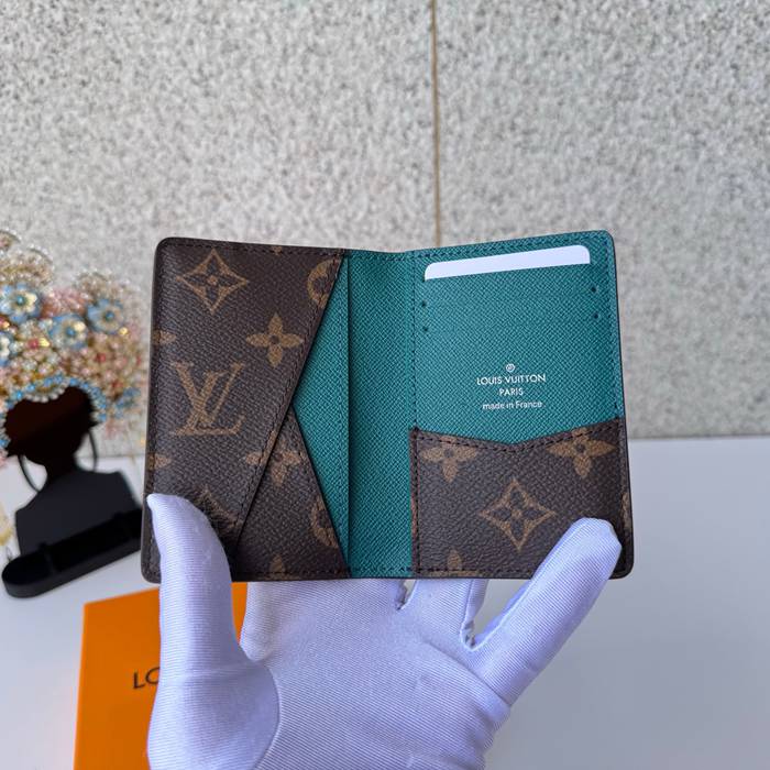 LOUIS VUITTON 12829 ポケットオーガナイザー モノグラムマッカーサー グリーン サイズ:7.5x11.1cm