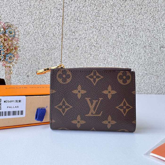 LOUIS VUITTON M25691 リサ財布 モノグラム ラベンダー サイズ:9x11.5x1.5cm
