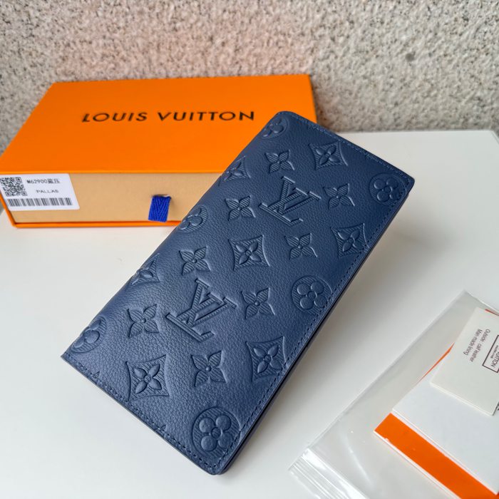 LOUIS VUITTON M62900 ブラッザ長財布 モノグラムシャドウ ブルー サイズ:19x10cm