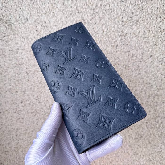 LOUIS VUITTON M62900 ブラッザ長財布 モノグラムシャドウ ブルー サイズ:19x10cm