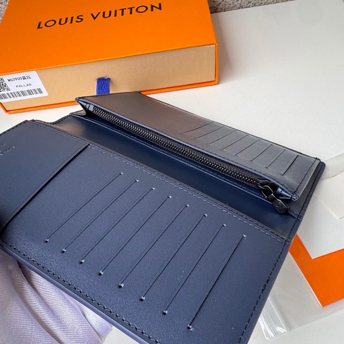 LOUIS VUITTON M62900 ブラッザ長財布 モノグラムシャドウ ブルー サイズ:19x10cm