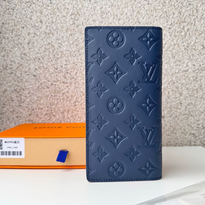 LOUIS VUITTON M62900 ブラッザ長財布 モノグラムシャドウ ブルー サイズ:19x10cm