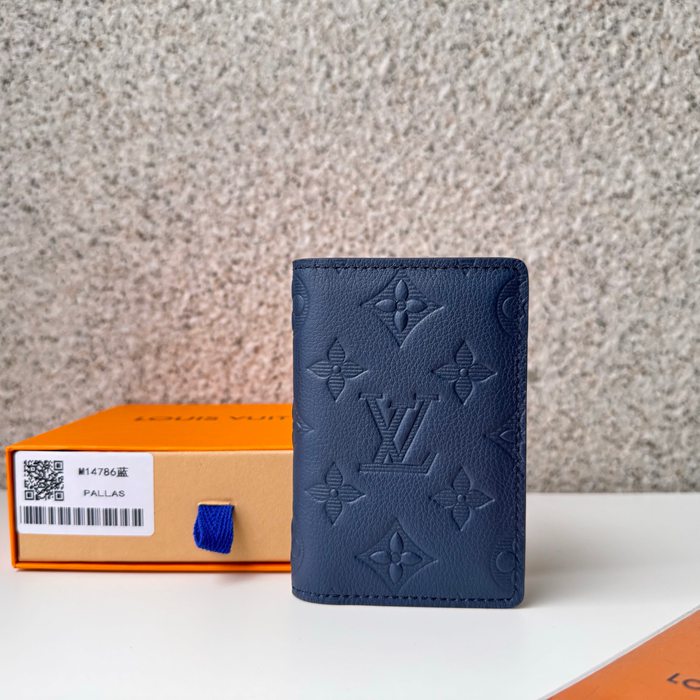 LOUIS VUITTON 14786 ポケットオーガナイザー モノグラムシャドウ ブルー サイズ:7.5x11.1cm