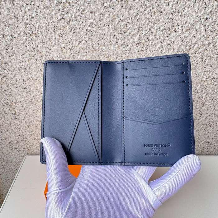 LOUIS VUITTON 14786 ポケットオーガナイザー モノグラムシャドウ ブルー サイズ:7.5x11.1cm