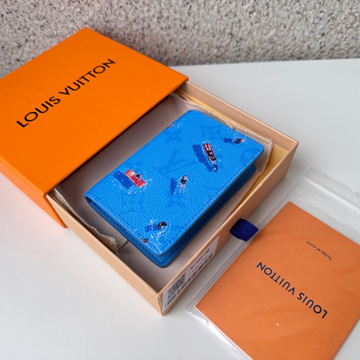 LOUIS VUITTON M14881 ポケットオーガナイザー カラードモノグラム スポーツシーン ブルー サイズ:7.5x11.1cm