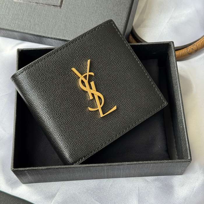 SAINT LAURENT 453276 メンズ対折り財布 モノグラム サイズ:11x9.5x2.5cm