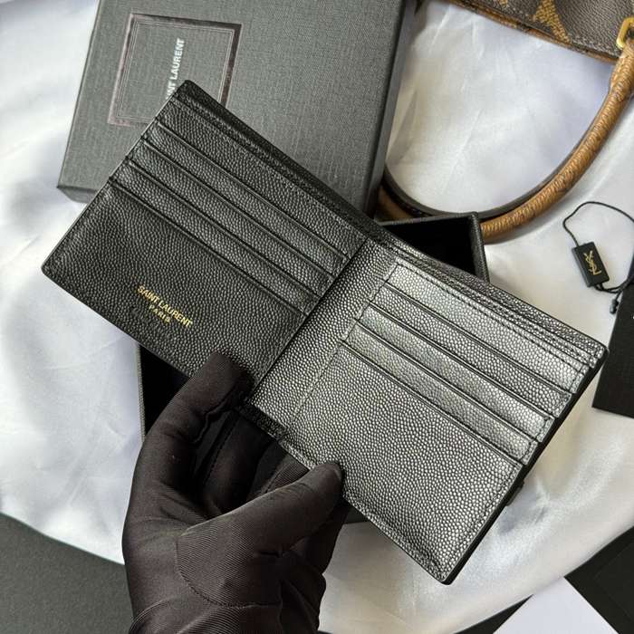 SAINT LAURENT 453276 メンズ対折り財布 モノグラム サイズ:11x9.5x2.5cm