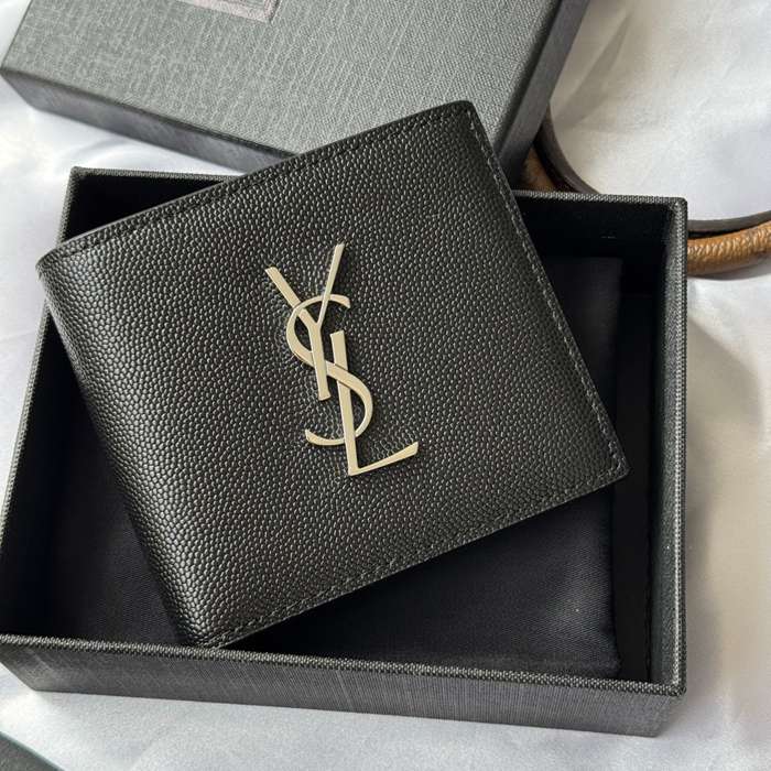SAINT LAURENT 453276 メンズ対折り財布 モノグラム サイズ:11x9.5x2.5cm