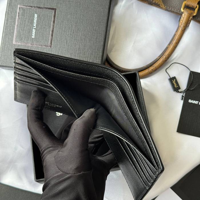 SAINT LAURENT 453276 メンズ対折り財布 モノグラム サイズ:11x9.5x2.5cm