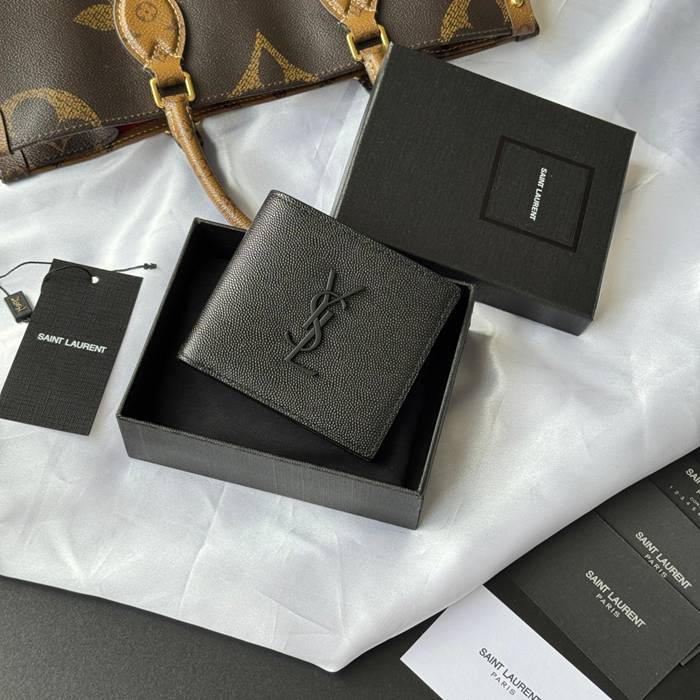 SAINT LAURENT 453276 メンズ対折り財布 モノグラム サイズ:11x9.5x2.5cm