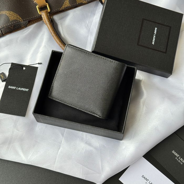 SAINT LAURENT 453276 メンズ対折り財布 モノグラム サイズ:11x9.5x2.5cm