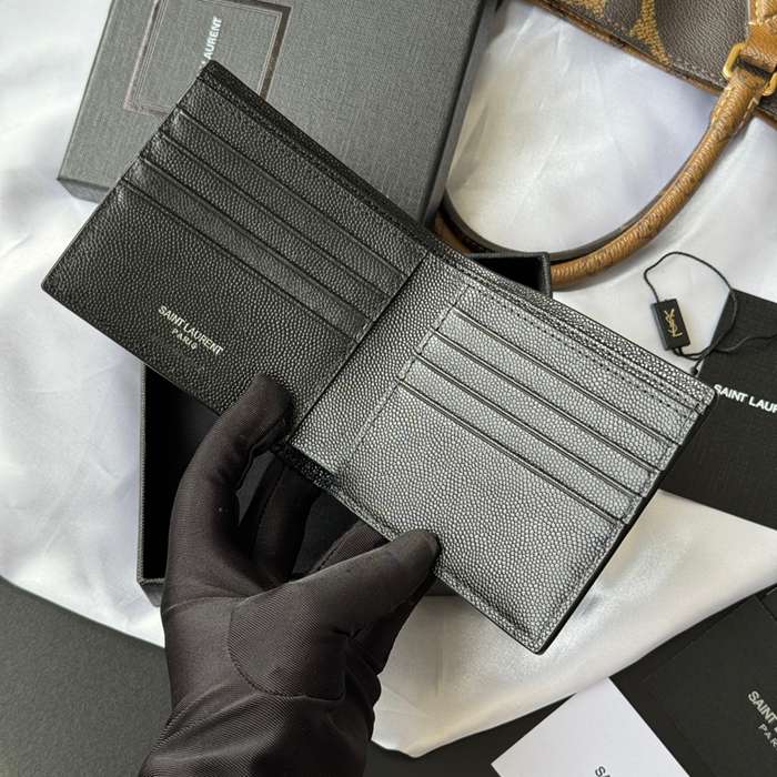 SAINT LAURENT 453276 メンズ対折り財布 モノグラム サイズ:11x9.5x2.5cm