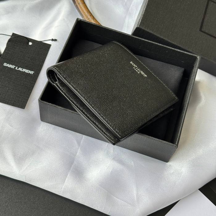 SAINT LAURENT 534638 メンズ対折り財布 カヴィア サイズ:11x9.5x2.5cm