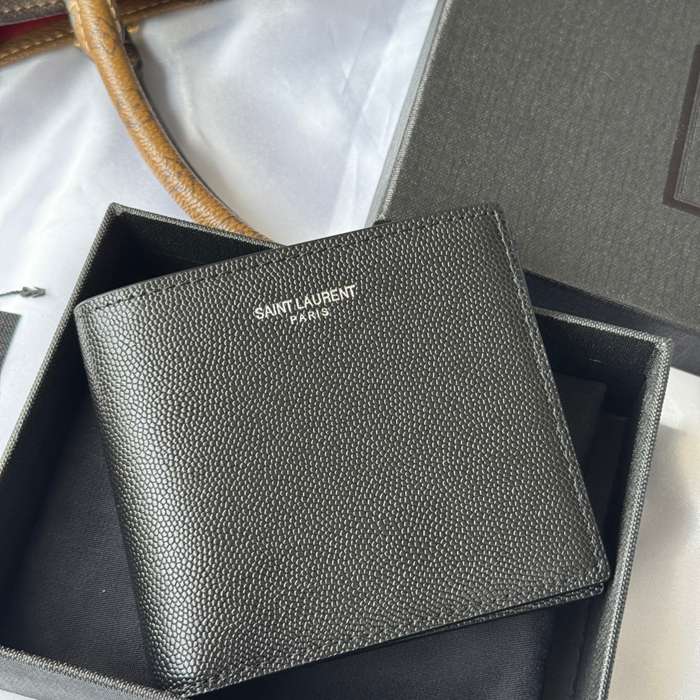 SAINT LAURENT 534638 メンズ対折り財布 カヴィア サイズ:11x9.5x2.5cm