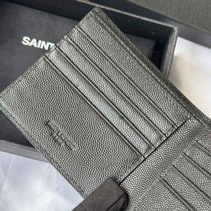 SAINT LAURENT 534638 メンズ対折り財布 カヴィア サイズ:11x9.5x2.5cm