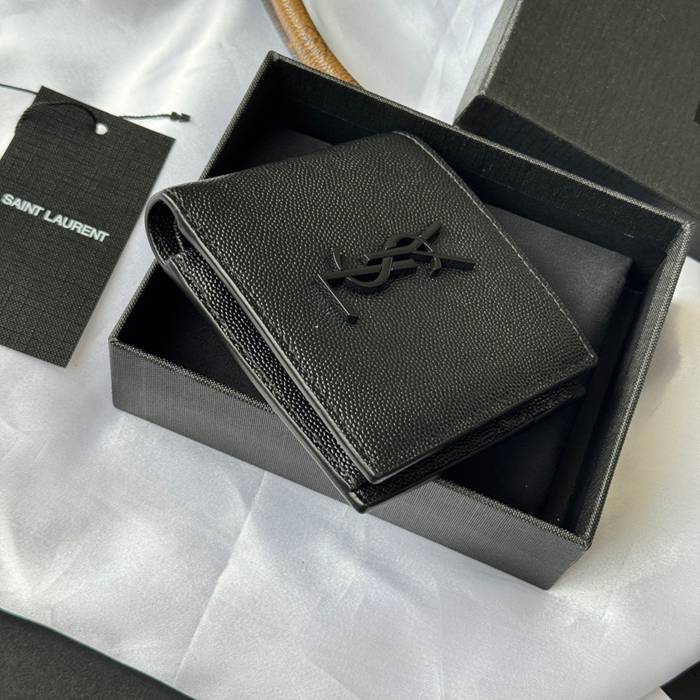 SAINT LAURENT 463249 メンズ対折り財布 ゼロポケット付き モノグラム サイズ:11x9.5x2.5cm