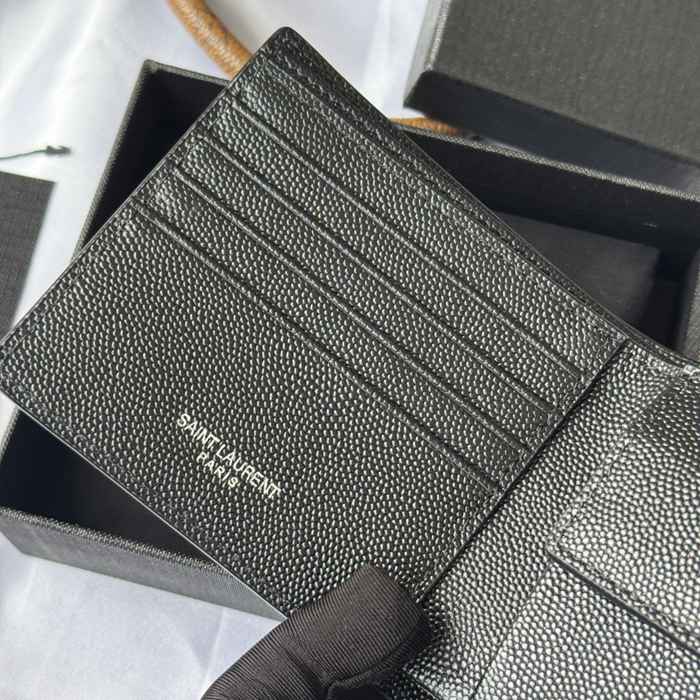 SAINT LAURENT 463249 メンズ対折り財布 ゼロポケット付き モノグラム サイズ:11x9.5x2.5cm