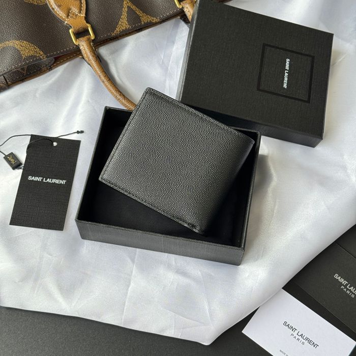 SAINT LAURENT 463249 メンズ対折り財布 ゼロポケット付き モノグラム サイズ:11x9.5x2.5cm