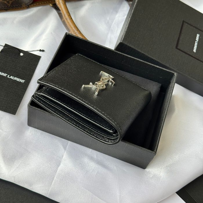 SAINT LAURENT 463249 メンズ対折り財布 ゼロポケット付き モノグラム サイズ:11x9.5x2.5cm