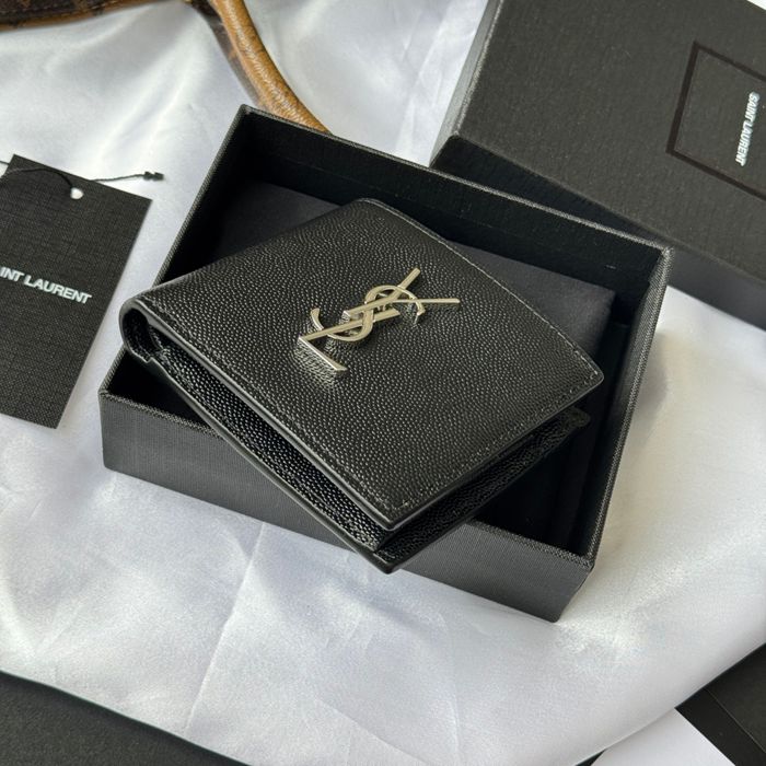 SAINT LAURENT 463249 メンズ対折り財布 ゼロポケット付き モノグラム サイズ:11x9.5x2.5cm