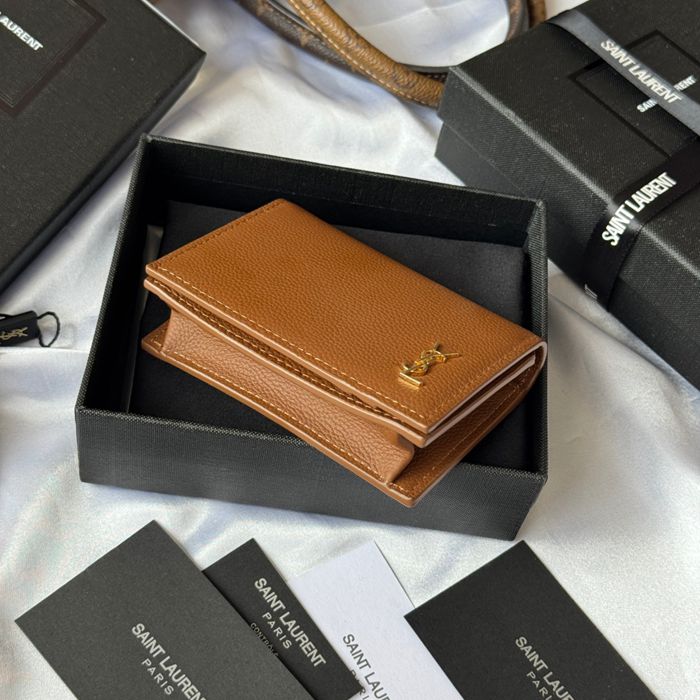 SAINT LAURENT 693492 フラップ名刺ケース 荔枝紋メタル サイズ:11x7.5cm