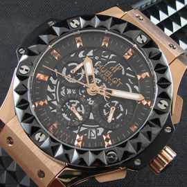 HUBLOT ビッグバン ピンクゴールド ブラック文字盤 優等腕時計