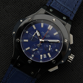 HUBLOT ビッグバン ブルー文字盤 デイト付き 評論良好